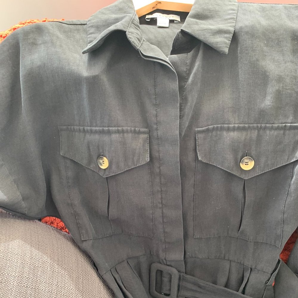 Pale Black Cotton Jumpsuit